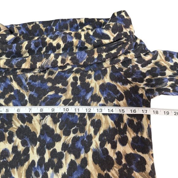 Blumarine Women's Multicolor Wool Animal Print Off Shoulder Long Sleeve Top 6 - Picture 6 of 9